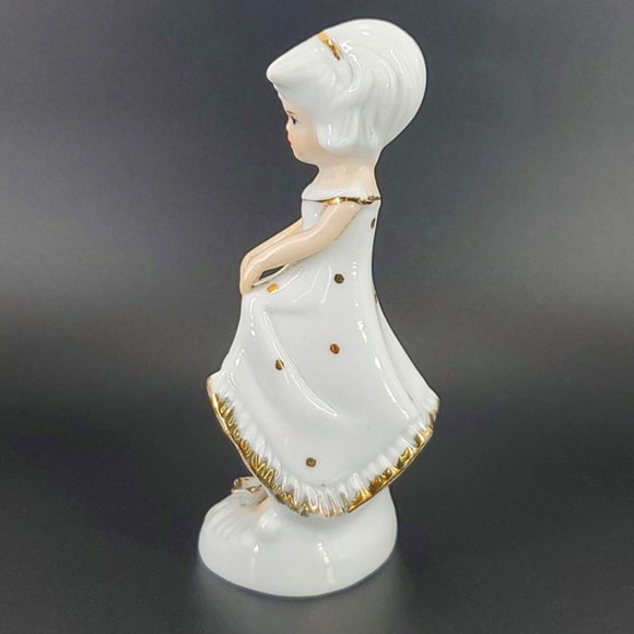 Capadimonte Italy Girl White/Gold Dress Figurine - Picture 4 of 6